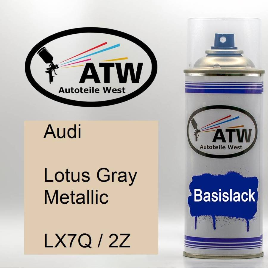 Audi, Lotus Gray Metallic, LX7Q / 2Z: 400ml Sprühdose, von ATW Autoteile West.